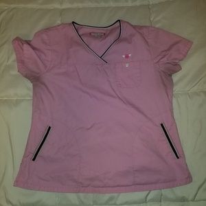 Large Pink Koi Scrub Top